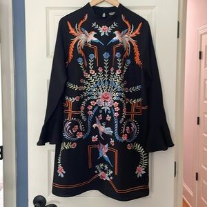 ASOS Bird Dress Floral Embroidery
